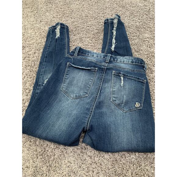 indigo rein jeans denim curvy womens size 3 / 25 high rise distressed - Picture 4 of 8